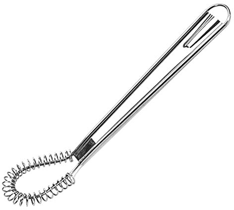 Yicare Fouet Cuisine à Spirale Cuillère Magique en INOX mèche Batteur à Main levée mousseur Foamer moussant crémeux Acier Inoxydable Mini-mélangeur Agitateur (argenté)