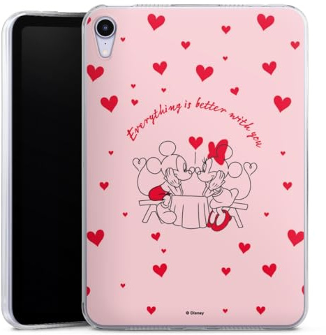 Silikon Hülle kompatibel mit Apple iPad Mini (2021) Case Tablet Hülle Disney Mickey & Minnie Mouse Valentinstag