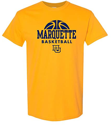 NCAA Basketball Hype Logo, Team-Farbe, T-Shirt, College, Universität, Marquette Golden Eagles Gold, L