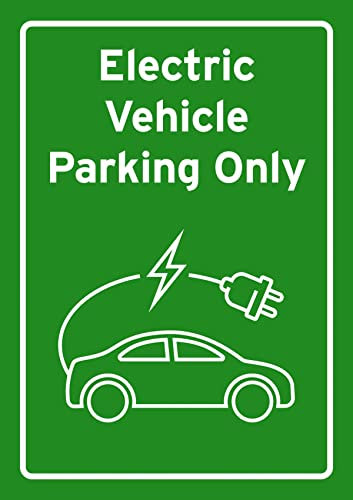 Classic Home Store Electric Vehicle Parking Only Green EV Car Graphic Charging Sign Notice Warning