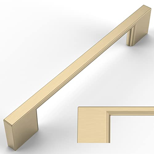 Amerdeco 6 Piezas Tiradores de Cocina 128mm Oro - Aleación de Zinc para Armarios, Puertas y Cajones - UK0019