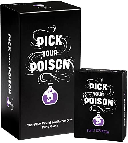 PICK YOUR POISON Party Game + Family Expansion Set - The “What Would You Rather Do?” Card Game for Kids, Tweens, Teens, College Students, Adults, at Fun Parties and Board Games Night with your Group