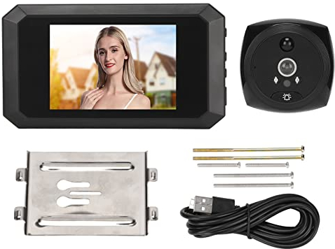 Türspionkamera, P-01 4,1-Zoll-Digital-Video-Türklingelkamera 1080P LCD 160 Grad Weitwinkel-Türspion PIR-Bewegung Elektronischer Türspion mit Türklingel