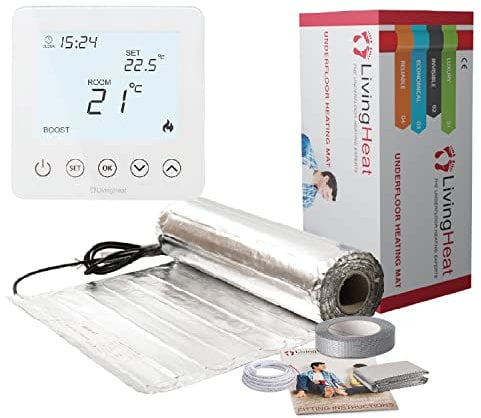 Underfloor Heating Kit for Under Laminate & Wood Floors, Electric 150w /m² with T5 Touch Screen Thermostat, 4/m²
