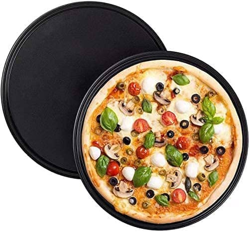 CABLEPELADO Bandeja Pizza Horno | Bandeja para Hornear Pizza | Antiadherente | Calidad Profesional | Acero al Carbono | Resiste Temperaturas De hasta 230° | Redonda | Diámetro 35 cm