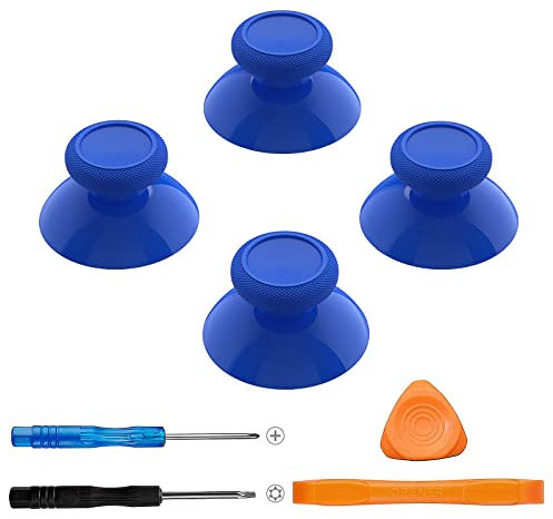 TOMSIN Replacement Joysticks for Xbox One Series X/S Controller,4PCS True Rubberized Thumbsticks Repair Kit for Xbox One Wireless Controller(Blue)