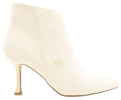 Tronchetto Donna Con Tacco A Rocchetto Stivali Alla Caviglia (Beige, numeric_41)