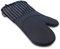 Cuisinart Blue Silicone Oven Gloves - Single Oven Mitt with Blue Denim Pin Stripe Cuff, Non Slip, Heat Resistant Silicone Oven Mitts
