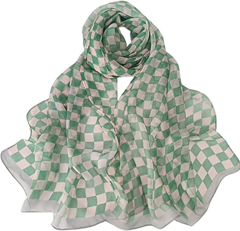 FAIRYGATE Schal - Grün Damen Schals & Tücher Seidenschal Große Seidentücher Blumen Umschlagtuch Umhang Schal weiches Wraps für Hochzeit Party A4224