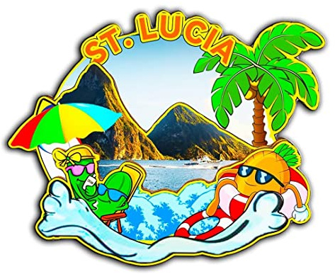 St.Lucia St.Lucia Magnet Fridge Magnet Wooden 3D Landmarks Travel Collectible Souvenirs Decoration Handmade -2297