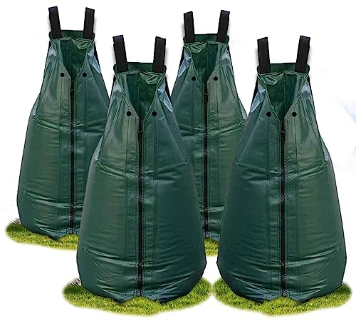 MOZMY 4 Stück Bewässerungsbeutel, Baumbewässerungssack für Bäume-PVC UV Beständig,Automatische Tropftaschen zur langzeit Bewässerungssystem,Robuster 75L Wassersack/Bewässerungssack