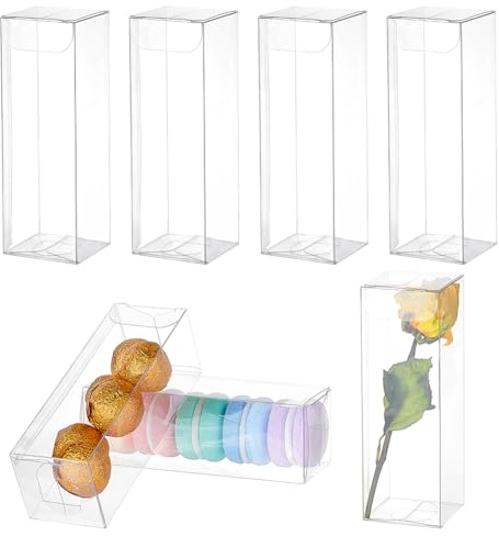 nbeads 30 STK. Transparente Kunststoff-PVC-Box, 4x4x12cm Klare Würfel Geschenkverpackungen Boxen Hochzeit Party Favour Boxen für Süßigkeiten Cookies Kuchen Schokolade Geschenk und Formen