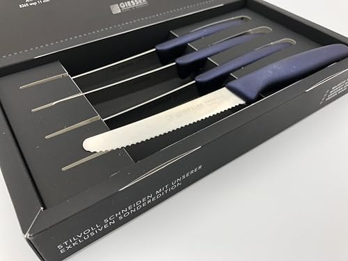 Giesser Messer 4er Set Geschenkbox Tomatenmesser Brötchenmesser Allzweckmesser 11 cm - midnight blue