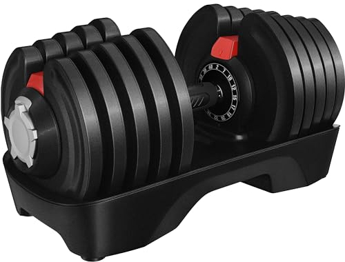 Yaheetech Adjustable Dumbbells 40KG Dumbbell Set 16 In 1 Adjustable Weights with Non-Slip Handle & Safety Locking Mechanism, Home Gym Strength Training Equipment for Full Bodybuilding