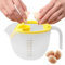 Filter Measuring Cup, Egg Mixing Bowl with Handle - Baked Egg Beater Bowl, Integrated Filter Plate with Scale | Food-Grade Egg Beater with High Capacity Baking Tool, Whisk, Measuring