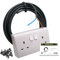 SHPELEC® 13A Socket Extension Kit c/w 20metres BASEC Electrical Twin and Earth 6242YH Cable & 13A Socket and PVC Back Box 2 Gang Socket Double Cable Mains 230V (1)