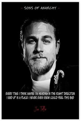 bnyesa Leinwandposter Sons of TV Show, Motiv: Jax Teller, Schlafzimmer, Landschaft, Büro, Raumdekoration, Geschenk, 30 x 45 cm