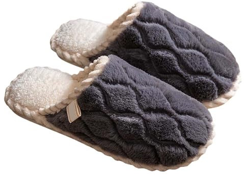 Chanpning Damen Pantoffeln Winter Rutschfeste Haushaltsschuhe Pantoffeln Frauen Hausschuhe Indoor Memory Foam Kaschmir Baumwollmischung Gestrickt Autumn Winter Anti-Rutsch