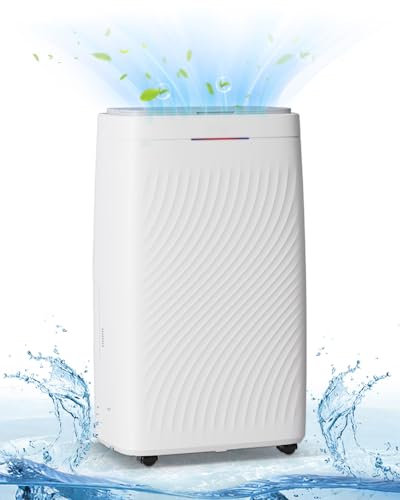 Evolpor 20L/Day Dehumidifiers for Home, Dehumidifiers for Drying Clothes, 5.5L Water Storage Tank, Auto Defrosting, Water Full Alarm, 24 Hours Timer for Laundry, Basements, Offices, Bedroom