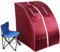 Sauna à vapeur- Tente spa Sauna Infrarouge- Boîte de Sauna Domestique Portable- Avec hammam, vapeur corporelle, cabine de sauna,Chaise pliante (L76*W88*H99cm,rouge)