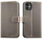 LENSUN Case for iPhone 11, Genuine Leather Case Protection [RFID Blocking] with Magnetic Closure and Card Slots Wallet Mobile Book iPhone 11 - Grey Brown