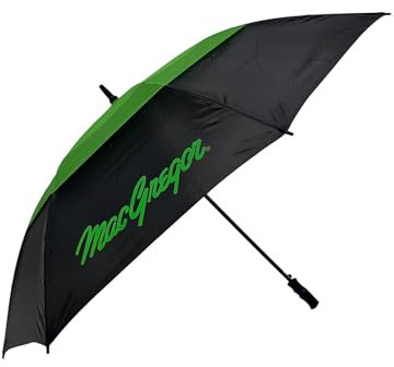 MacGregor Golfschirm mit Doppeldach, 162,6 cm, Schwarz, schwarz/grün, Klassisch