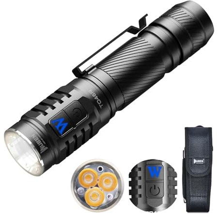 WUBEN TO46R Taschenlampe LED Aufladbar, 1000 Lumen Extrem Hell Taschenlampe, Taktische Taschenlampen mit 7 Modi IPX8 Wasserdicht Flashlight für Notfälle Camping Wandern-1