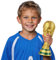 GHEZZI Réplique du trophée de la Coupe du monde 2022, collection de trophées pour fans de sport, en résine dorée, décoration de bureau, 1,5/20,3/25,4/35,5 cm