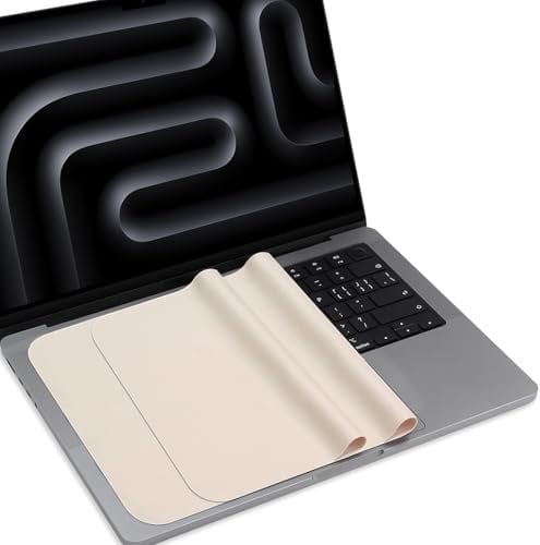 ProElife 2-Pack 13-inch Laptop Screen Keyboard Imprint Protection for 2025-2021 MacBook Pro 14 inch MacBook Air 13.6 inch M4 M3 M2 M1 Pro/Max Soft Microfiber Liner Clean Cloth Cover (13-14 inches)