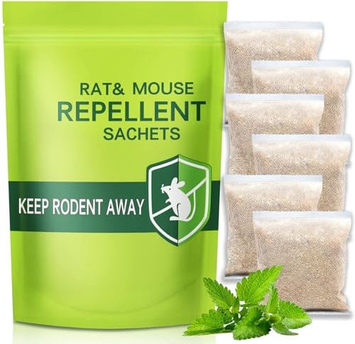 jiaonayiyi Rat & Pest Repellent, Peppermint Oil Rodent Repellent, Natural Pest Control Pouches Mouse Repellent Outdoor/Indoor for Bugs, Mosquito, Roach, Ant, Mice, Spider, Ants Etc 6 Pack