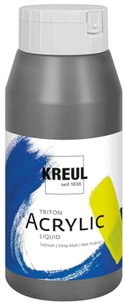KREUL 17086 - Triton Acrylic Liquid Graphite 750 ml, Hochwertige Künstler-Acrylfarbe in Studienqualität mit leicht fließendem Charakter, tiefmatt auftrocknend