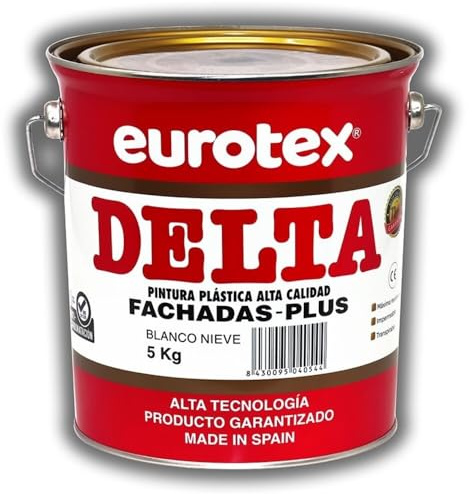 EUROTEX Pintura exterior Delta Fachadas Plus color Amarillo Primavera, Formato - 5 kg.