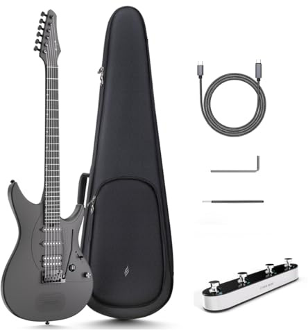 Enya E-Gitarre Inspire 39 Smart E-Gitarre aus Carbonfaser mit 15W Wireless-Lautsprecher & ENYA INSPIRE Kompakter Fußpedal-Controller