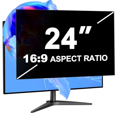 Filtre de confidentialité pour écran 24 pouces (531mm*299mm) PC&Moniteur | Amovible, anti-lumière bleue, anti-reflets, Filtre de Confidentialité 24 filtre Film Protecteur d'écran pour PC