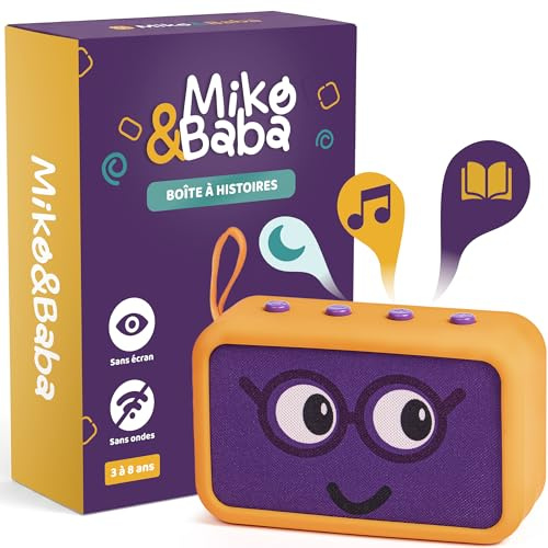 Miko - Boîte à Histoires Enfant 3-8 Ans, sans Écran, Onde ni Abonnement | 12h d'audio: explorez +120 histoires, méditations, comptines incluses pour le jeu, le coucher et ajoutez vos propres contenus