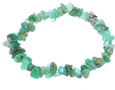 Lebensquelle Plus Chrysopras Splitterarmband | Handgefertigtes Elastisches Stretch Splitter Armband | Echter natürlicher Edelstein (Chrysopras)