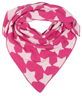 Cashmere Dreams Dreieckstuch mit Kaschmir - Hochwertiger Schal mit Sternen für Baby-s Jungen und Mädchen - XXL Hals-Tuch und Damen - Strick-Waren für Sommer und Winter Zwillingsherz - pink