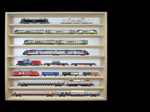 Alsino Modelleisenbahn Setzkasten V-44a Vitrine 8 Fach Birke Regal H0 80 cm mit Nuten