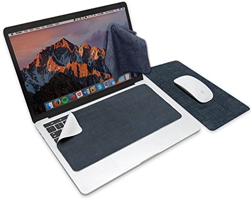 SenseAGE Microfasertuch Tastaturschutz mit attraktiv Bilder für 13 Zoll Laptop MacBook | 3 in 1 Mauspad, Bildschirmreiniger, Display-, Tastaturabdeckung | Notebook Schutztuch, Dunkelblau