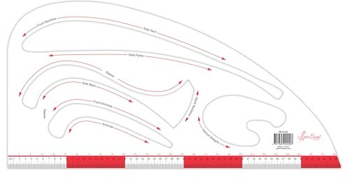 Sew Easy Tailor Designer Ruler Template – Quilting & Patchwork Rule for Applique Sewing, Transparent Acrylic Non-Slip