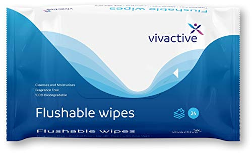 Vivactive Flushable Wet Wipes 24 Pack