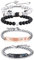 Aroncent Pärchen Armband, Her King, His Queen Edelstahl Armreif Geflochten Verstellbar Armbänder