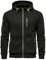 VANVENE Felpa con cappuccio da uomo con cerniera, leggera, Nero , M