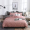 Gezu Housse de Couette 200x200cm Rose Gris Réversible Unie Parure de Lit en Microfibre avec Fermeture Éclair Sets de Housse de Couette 2 Personnes avec 2 Taie d'oreiller 65x65cm