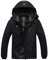 Wantdo Men's Mountain Ski Jacket Waterproof Winter Coat Hooded Windbreaker Warm Snowboarding Jacket Windproof Outdoor Jacket Black L