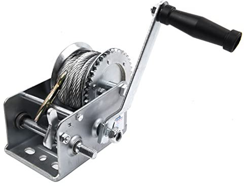 PROFLine 1134.0 kg Seilwinde Schwerlast Bootsanhänger Zwei-Wege-Ratsche Getriebe Handkurbel mit 10 m Stahldraht für ATV LKW Abschleppen