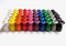 Spielfiguren für Brettspiele: Männchen mit Hut, Halmakegel 13/26 mm (10 x 5 Spielfiguren, 10 Farben (Gelb, Rot, Blau, Grün, Orange, Lila, Pink, Grau, Schwarz, Weiß))