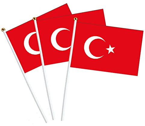 Türkei-Flagge, kleine Flagge, FIFA-Weltmeisterschaft, 14 x 21 cm, Mini-Banner der Türkei (50 Stück)