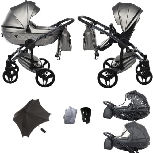 Neu! Original Junama Diamond S-Class v2 Modulare Systeme Kombiniert 2in1 Exclusive Prams (09 Silber)
