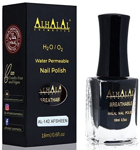 Afsheen Halal Gel Nail Polish - Water Permeable Red & White Nail Enamel - Glossy Finish, Vegan & Cruelty-Free